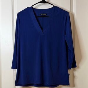 Banana Republic Deep Blue V-Neck Long Sleeve Top